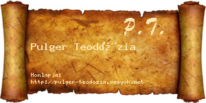 Pulger Teodózia névjegykártya